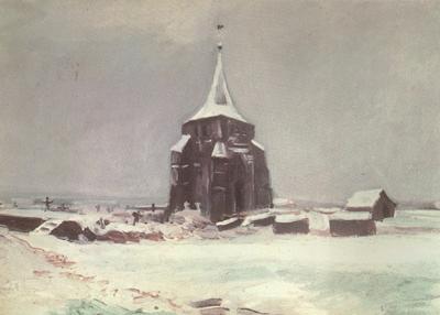 Vincent Van Gogh The old Cemetery Tower at Nuenen in thte Snow (nn040